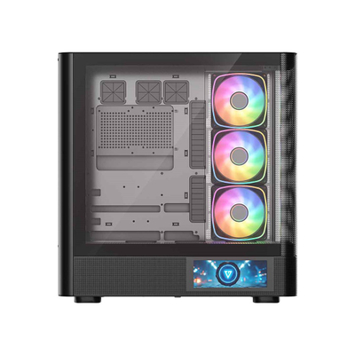 Kuti gaming MODECOM Volcano AQ400 ARGB, MIDI Tower, 4 ventilatorë ARGB, e zezë