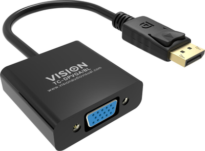 Видео адаптер Vision TC-DPVGA/BL, DisplayPort во VGA, црн