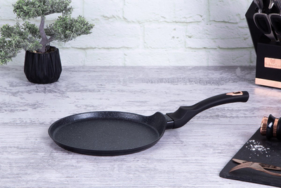 Tigan për palaçinka BerlingerHaus BH-7137, 28cm, sipërfaqe mermeri, i zi