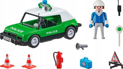 Lodër makinë policie Playmobil 71591, set klasik 23 pjesë, jeshile