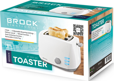 Toster BROCK Toaster, 800W, 2 feta, i bardhë