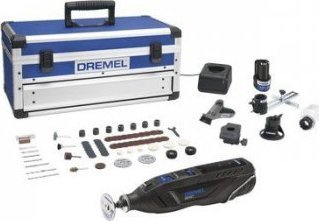 Vegël rrotulluese Dremel 8260-5/65, pa kabllo 12V, set me aksesorë, e zezë