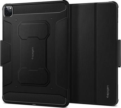 Këllëf tablet Spigen Rugged Armor Pro, për iPad Pro 12.9 2021, folio, i zi