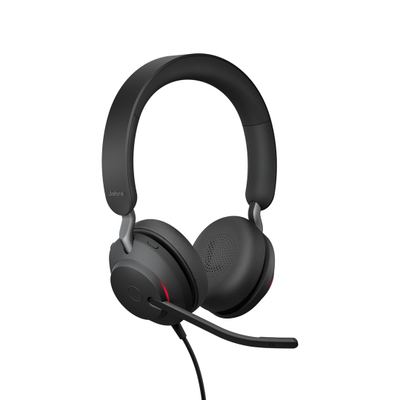 Слушалки Jabra Evolve2 40 UC Stereo, USB A, со кабел, црни