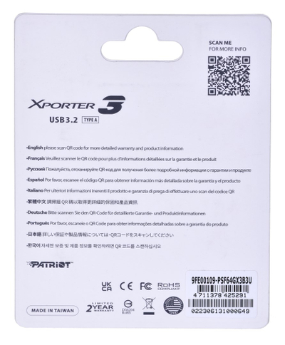 USB PARTIOT FLASHDRIVE Xporter 3 Type A, 64 GB, USB Type-A