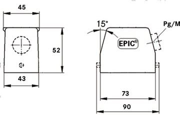 Trup lidhës i pjerrët LAPP EPIC H-B 10 TS-RO, M25, IP65, gri