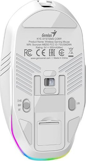 Maush wireless Genius GX Gaming Scorpion M8250 AI, 3200 DPI, RGB, i bardhë