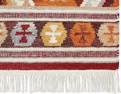 Tapet leshi AYGAVAN Wool Kilim, 80 x 150 cm, me motive etnike, shumëngjyrësh