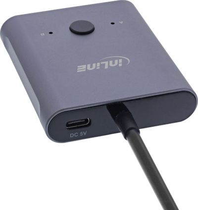 Ndërprës USB-C InLine, dykahësh, 10Gb/s, 100W, gri