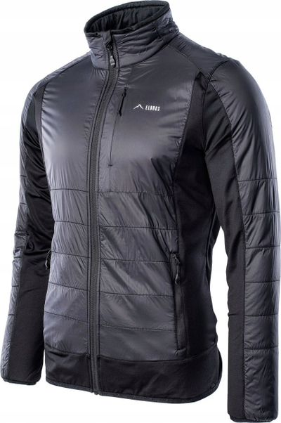 Bluzë fleece burrash Elbrus Nahan, me zinxhir komplet, microfleece e ngrohtë, e zezë