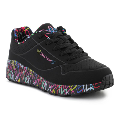 Atlete për goca Skechers Lovely Luv Jr 314976L-BKMT, Air Cooled Memory Foam, të zeza shumëngjyrëshe