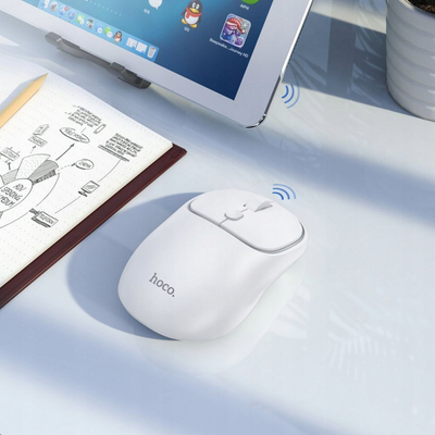 Maus Hoco GM25, Bluetooth edhe me kabllo, 1600DPI, i bardhë