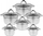 Set tenxheresh çelik inox 12 pjesë, i përshtatshëm për induksion, me kapakë xhami