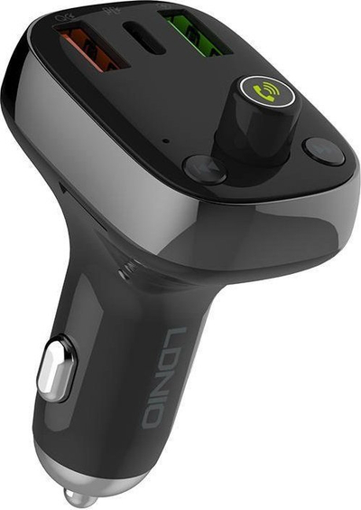 FM предавател за автомобил Ldnio C704Q, блутут 5.0, 2x USB и USB Ц, 36W, црн