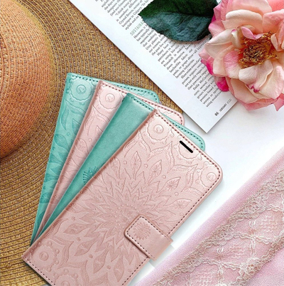 Kuti telefoni Mezzo Book për Samsung A13 5G A04s, portofol, mandala, jeshile