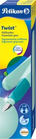 Stilolaps me bojë Pelikan Twist 814850, majë M, me fishek, ngjyrë neo mint
