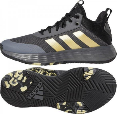 Atlete basketbolli Adidas Own the Game 2.0, për burra, nr US 10.5, gri me të artë