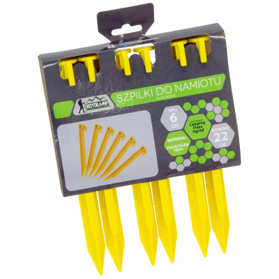 Kunja çadre Royokamp, set me 6 copë, 22 cm, plastike, të verdha