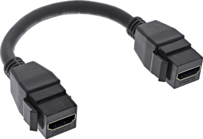 Kabllo HDMI InLine Keystone 2x, 0.2m, 4K 60Hz, e zezë