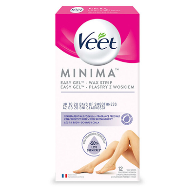 Veet Minima Хипоалергенски Восочни Ленти за Нозе и Тело, 12 Парчиња