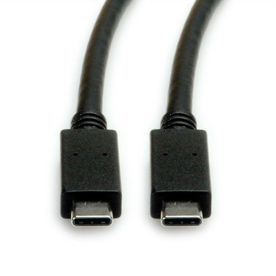 Kabllo USB Roline USB 3.2 Gen 2, USB C në USB C, 1m, 100W, e zezë
