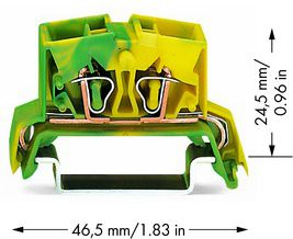 Terminal shine Wago 264-737, 4 përçues, 2.5mm², verdhë jeshile