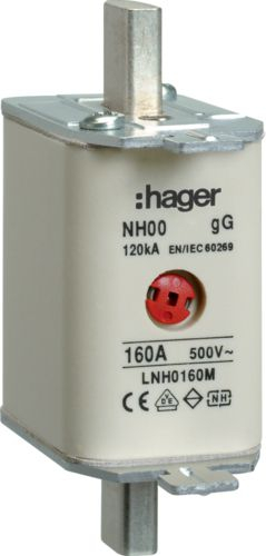 Siguresa Hager NH00 160A, 500V, gG, LNH0160M