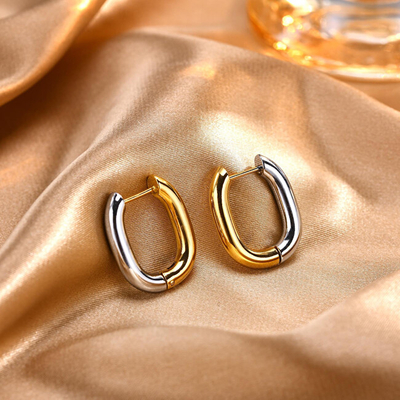 Vathë oval Troli, çelik inox, bicolor ar argjend, 2.4 x 1.9 cm