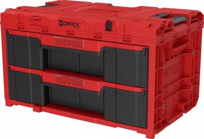 Set kuti veglash Qbrick System One 2.0 Drawer 2 Plus Expert, 2 sirtarë, modulare, e kuqe