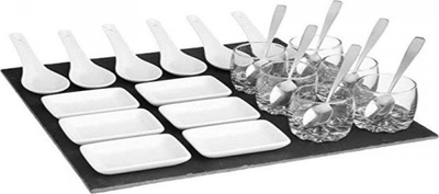 Set aperitivi Secret de Gourmet Black Board, 25 pjesë, 30 x 30 cm, i zi