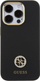 Футрола Guess iPhone 15 Pro liquid silicone, метално лого, црна