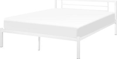 Shtrat metalik Beliani Cusset, 180 x 200 cm, super king, i bardhë