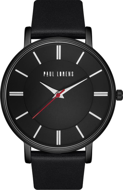 Рачен часовник Paul Lorens Sarto Classic, кварцен, кожен ремен, црн