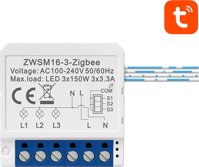 Çelës inteligjent ZigBee Avatto ZWSM16 W3, 3 kanale, i bardhë