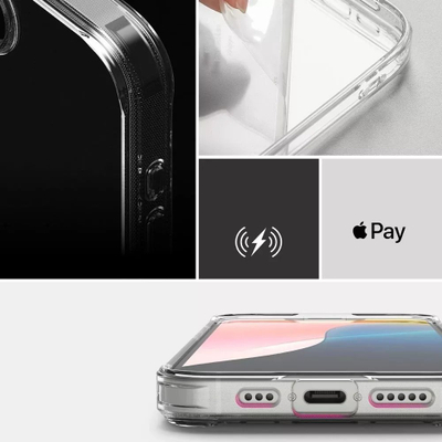 Маска за телефон Ringke Fusion за iPhone 16e, транспарентна, отпорна на паѓања