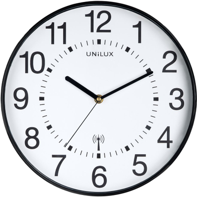 Orë muri Unilux Pendulum 400094564, plastike, 38 cm, e zezë