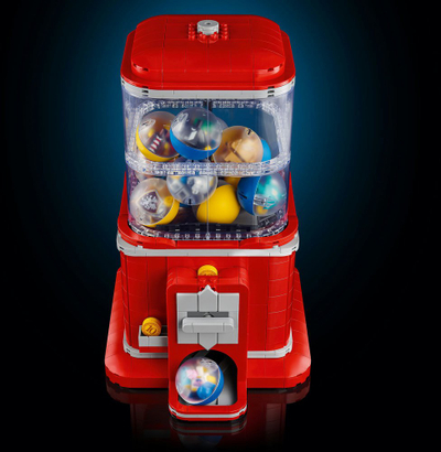 Makineri mini figurash Retro Vending Machine, dekor koleksionesh, plastike, shumëngjyrëshe