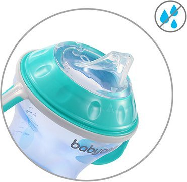 Gotë trajnimi për bebe BabyOno Take Care, 180ml, pa rrjedhje, turquoise