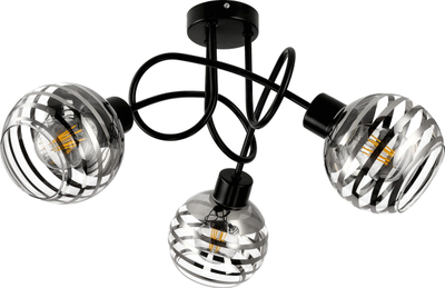 Lampë tavani Milano 3P E27, 3x60W, e zezë