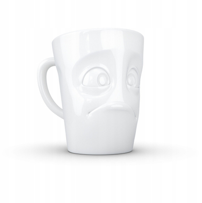 Filxhan porcelani Tassen Mug plus Handle, me dorezë, me fytyrë, i bardhë