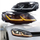 Fenerë të përparmë Lights për Volkswagen Golf 7, H7 halogjen, LED pozicioni, krom