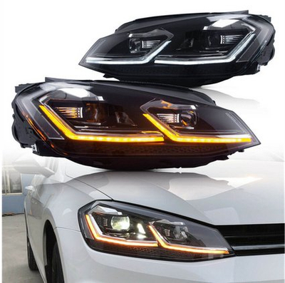 Fenerë të përparmë Lights për Volkswagen Golf 7, H7 halogjen, LED pozicioni, krom