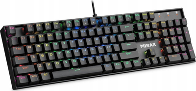 Tastierë mekanike Mirax GK-352, RGB, OUTEMU Blue, me kabllo, e zezë