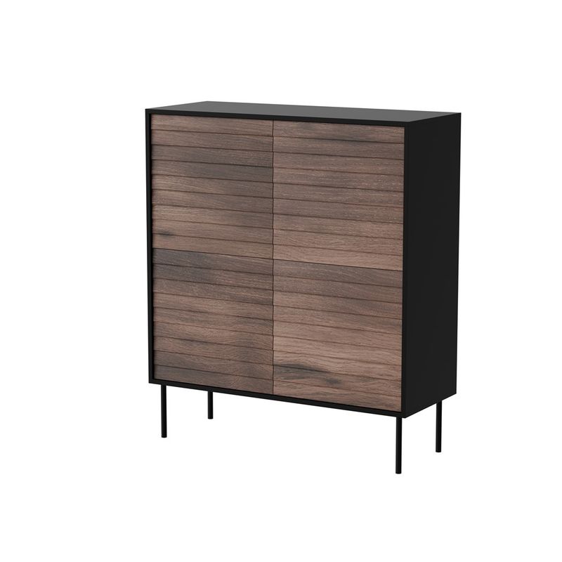 Komodë Cama Meble Cama 4D Cortina, 102x40x118cm, 4 dyer, e zezë arrë
