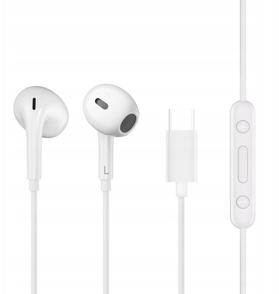 Жичани слушалки QCY LH1 во уво, USB C, 1.15m, бели