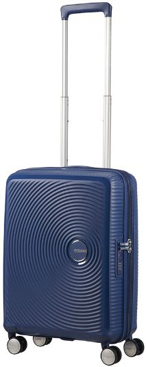 Кабински куфер American Tourister Soundbox Spinner, големина кабина, темно сина