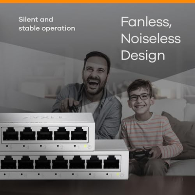Switch Ethernet Zyxel GS-108B v5, 8 porta Gigabit, unmanaged, i zi