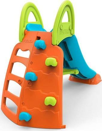 Rrëshqitëse plastike për fëmijë Feber Toboggan, 208 x 90 x 126 cm, portokalli blu jeshile