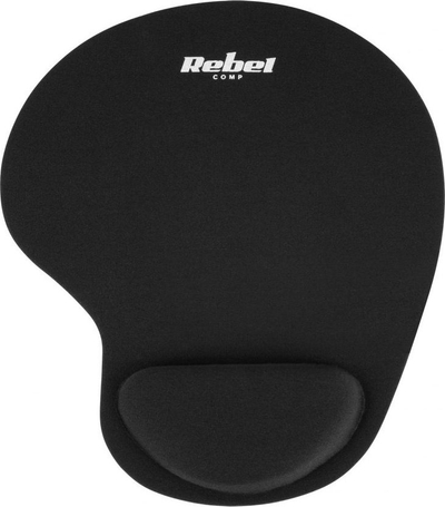 Mousepad Rebel KOM1191 ergonomik, me mbështetje për kyçin, i zi