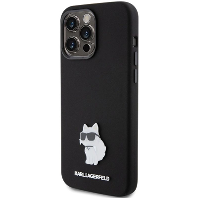 Mbulesë telefoni Karl Lagerfeld KLHCP15LSMHCNPK për iPhone 15 Pro 6.1\", silikon, e zezë